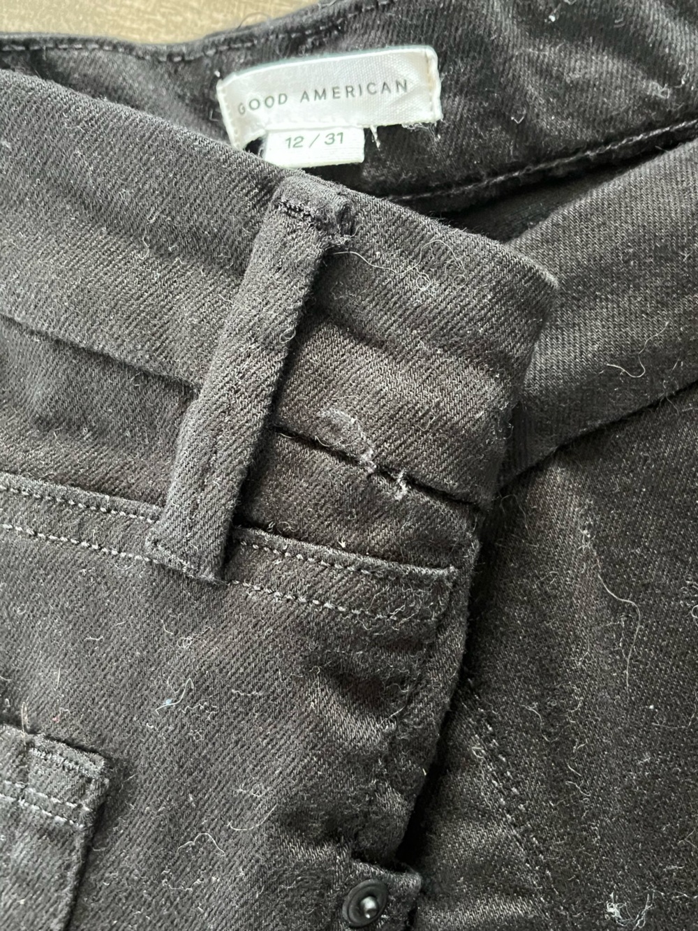 Good American Black High-Rise Skinny Jeans Crossover Waist line - Picture 4 of 6